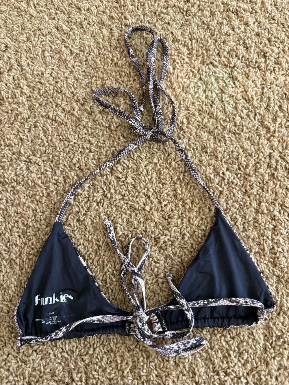 Frankies Bikinis Python Triangle Bikini Top Small